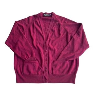 Windsor House Burgundy Pure Lambswool Cardigan US L